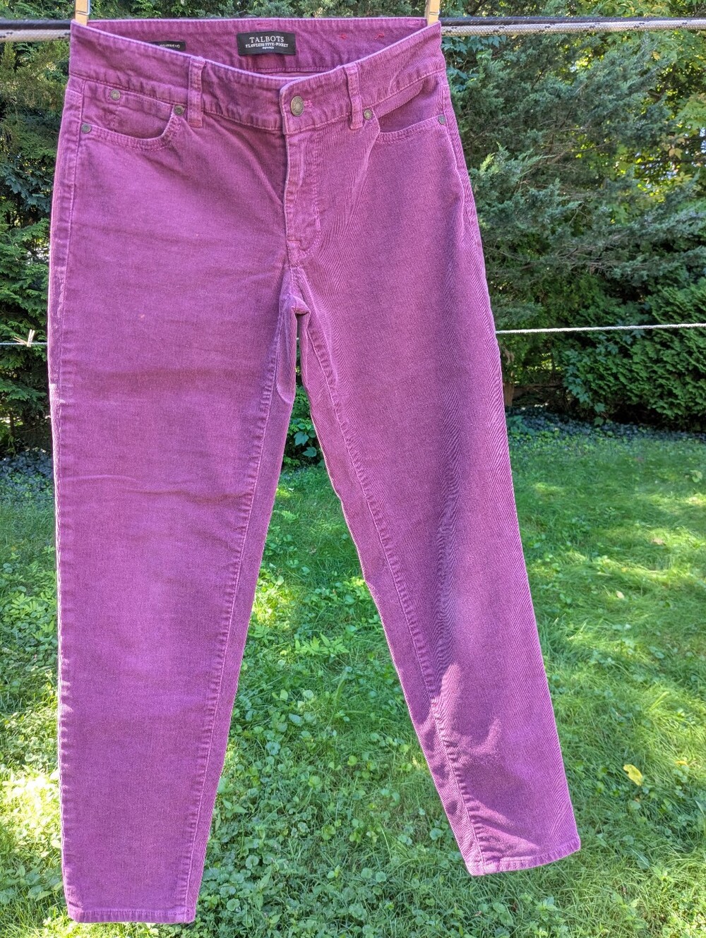 Talbots Women's Purple Berry High-Rise Corduroy Jeans